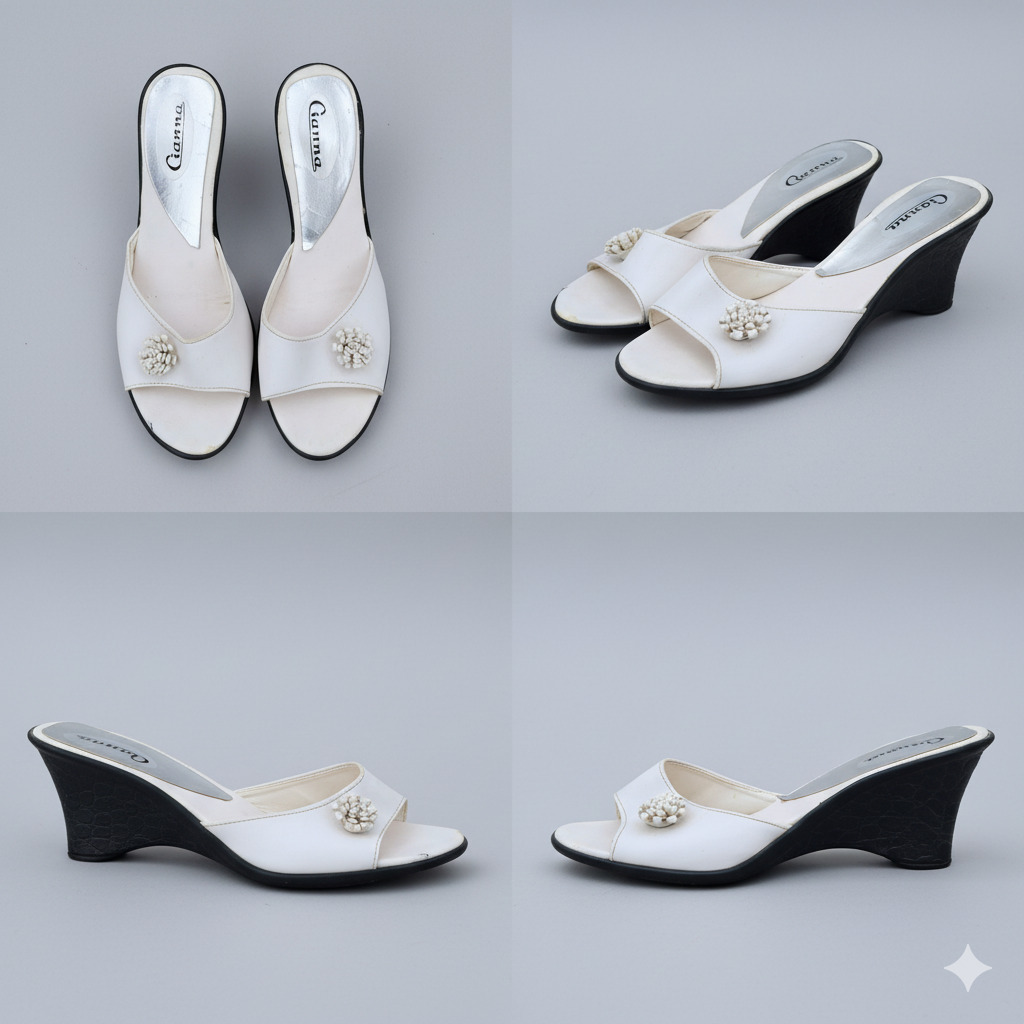 Sandalias Blancas de Taco Chino - Imagen 3