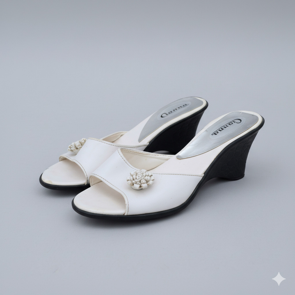 Sandalias Blancas de Taco Chino